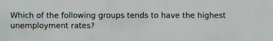Which of the following groups tends to have the highest unemployment rates?