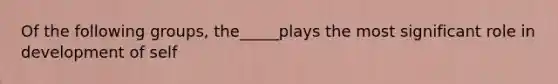 Of the following groups, the_____plays the most significant role in development of self