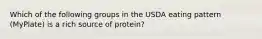 Which of the following groups in the USDA eating pattern (MyPlate) is a rich source of protein?