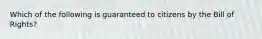 Which of the following is guaranteed to citizens by the Bill of Rights?