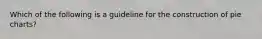 Which of the following is a guideline for the construction of pie charts?