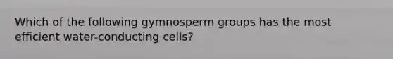 Which of the following gymnosperm groups has the most efficient water-conducting cells?