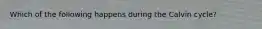 Which of the following happens during the Calvin cycle?