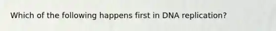 Which of the following happens first in DNA replication?