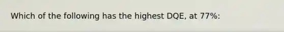 Which of the following has the highest DQE, at 77%: