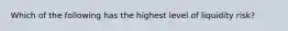 Which of the following has the highest level of liquidity risk?