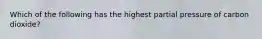 Which of the following has the highest partial pressure of carbon dioxide?