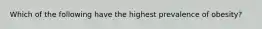 Which of the following have the highest prevalence of obesity?