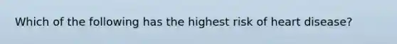 Which of the following has the highest risk of heart disease?