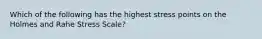 Which of the following has the highest stress points on the Holmes and Rahe Stress Scale?