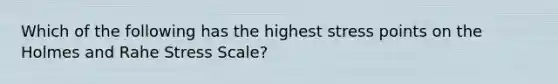 Which of the following has the highest stress points on the Holmes and Rahe Stress Scale?