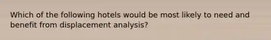 Which of the following hotels would be most likely to need and benefit from displacement analysis?