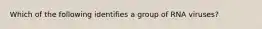 Which of the following identifies a group of RNA viruses?