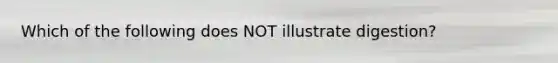 Which of the following does NOT illustrate digestion?
