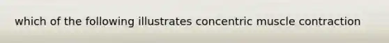 which of the following illustrates concentric <a href='https://www.questionai.com/knowledge/k0LBwLeEer-muscle-contraction' class='anchor-knowledge'>muscle contraction</a>