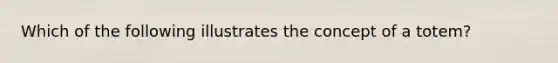 Which of the following illustrates the concept of a totem?