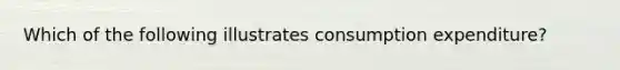 Which of the following illustrates consumption expenditure?