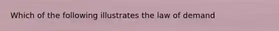 Which of the following illustrates the law of demand