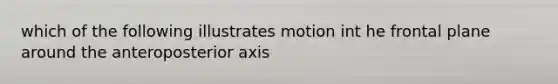 which of the following illustrates motion int he frontal plane around the anteroposterior axis