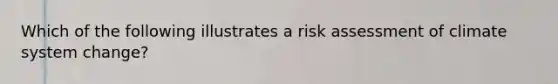 Which of the following illustrates a risk assessment of climate system change?