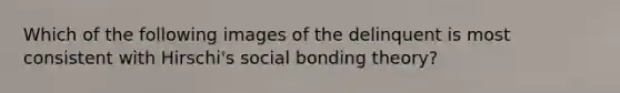 Which of the following images of the delinquent is most consistent with Hirschi's social bonding theory?