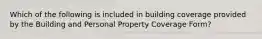 Which of the following is included in building coverage provided by the Building and Personal Property Coverage Form?