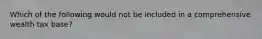 Which of the following would not be included in a comprehensive wealth tax base?