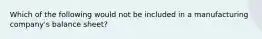 Which of the following would not be included in a manufacturing company's balance sheet?