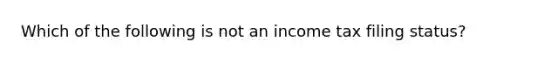 Which of the following is not an income tax filing status?