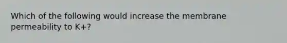 Which of the following would increase the membrane permeability to K+?