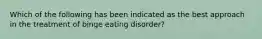 Which of the following has been indicated as the best approach in the treatment of binge eating disorder?