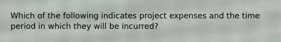 Which of the following indicates project expenses and the time period in which they will be incurred?