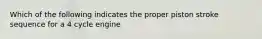 Which of the following indicates the proper piston stroke sequence for a 4 cycle engine