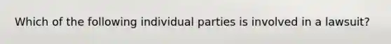 Which of the following individual parties is involved in a lawsuit?