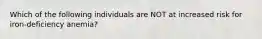 Which of the following individuals are NOT at increased risk for iron-deficiency anemia?