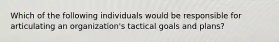 Which of the following individuals would be responsible for articulating an organization's tactical goals and plans?