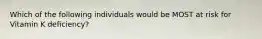 Which of the following individuals would be MOST at risk for Vitamin K deficiency?