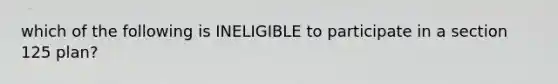 which of the following is INELIGIBLE to participate in a section 125 plan?