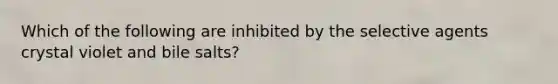 Which of the following are inhibited by the selective agents crystal violet and bile salts?