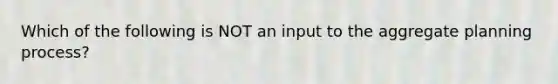 Which of the following is NOT an input to the aggregate planning process?