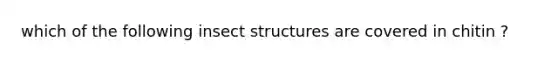 which of the following insect structures are covered in chitin ?