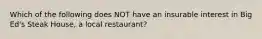 Which of the following does NOT have an insurable interest in Big Ed's Steak House, a local restaurant?