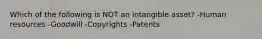 Which of the following is NOT an intangible asset? -Human resources -Goodwill -Copyrights -Patents