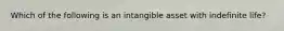 Which of the following is an intangible asset with indefinite life?