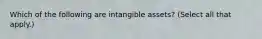 Which of the following are intangible assets? (Select all that apply.)