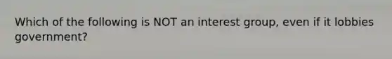 Which of the following is NOT an interest group, even if it lobbies government?