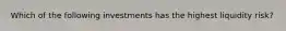 Which of the following investments has the highest liquidity risk?