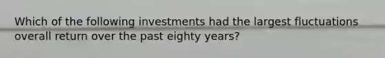 Which of the following investments had the largest fluctuations overall return over the past eighty years?