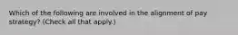 Which of the following are involved in the alignment of pay strategy? (Check all that apply.)