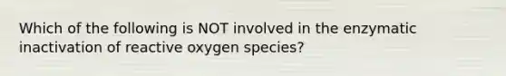 Which of the following is NOT involved in the enzymatic inactivation of reactive oxygen species?